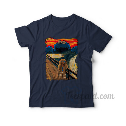 Gingerbread Man And The Cookie Monster The Scream Painting T-Shirt